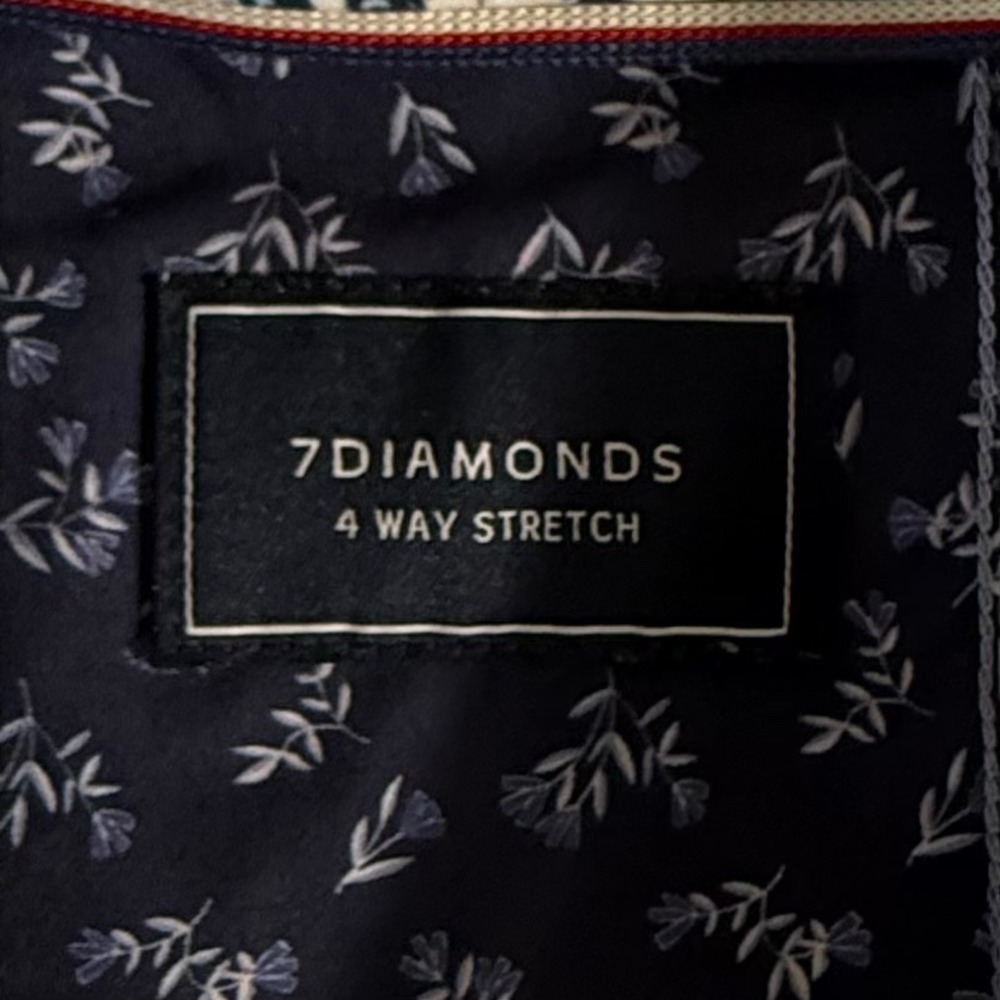 7 Diamonds Brushstroke Shirt Mens Large 4-Way Stretch Short Sleeve Performance - Picture 5 of 7